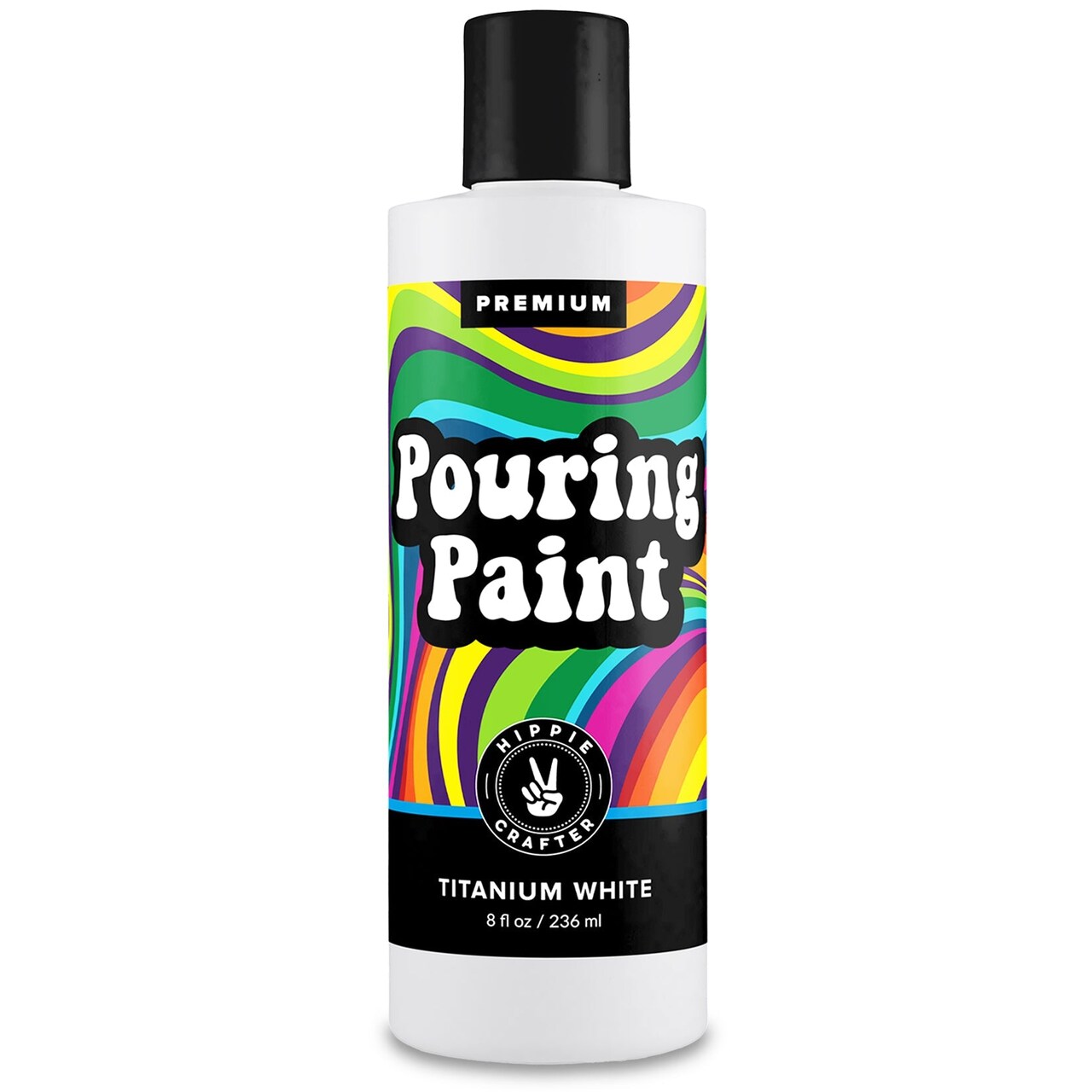 Black or White Pouring Paint Acrylic Pouring for Pour Art and Flow Painting 8oz 236 ml Bottle Mars Black or Titanium White